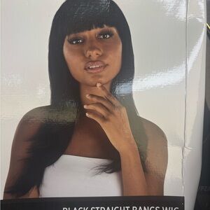 Black Straight Bangs Wig
